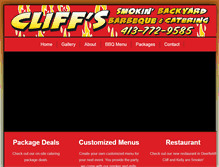 Tablet Screenshot of cliffssmokinbackyardbbq.com